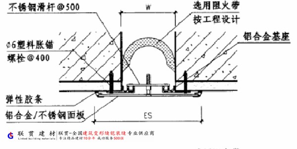 金属盖板型吊顶变形缝QBE